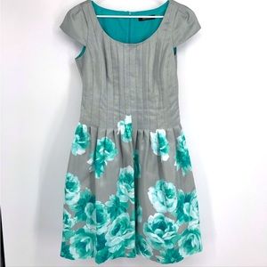 Ellen Tracy Pewter Turquoise Dress